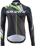 Pánský zateplený cyklistický dres Silvini Team MD1401 černá/zelená