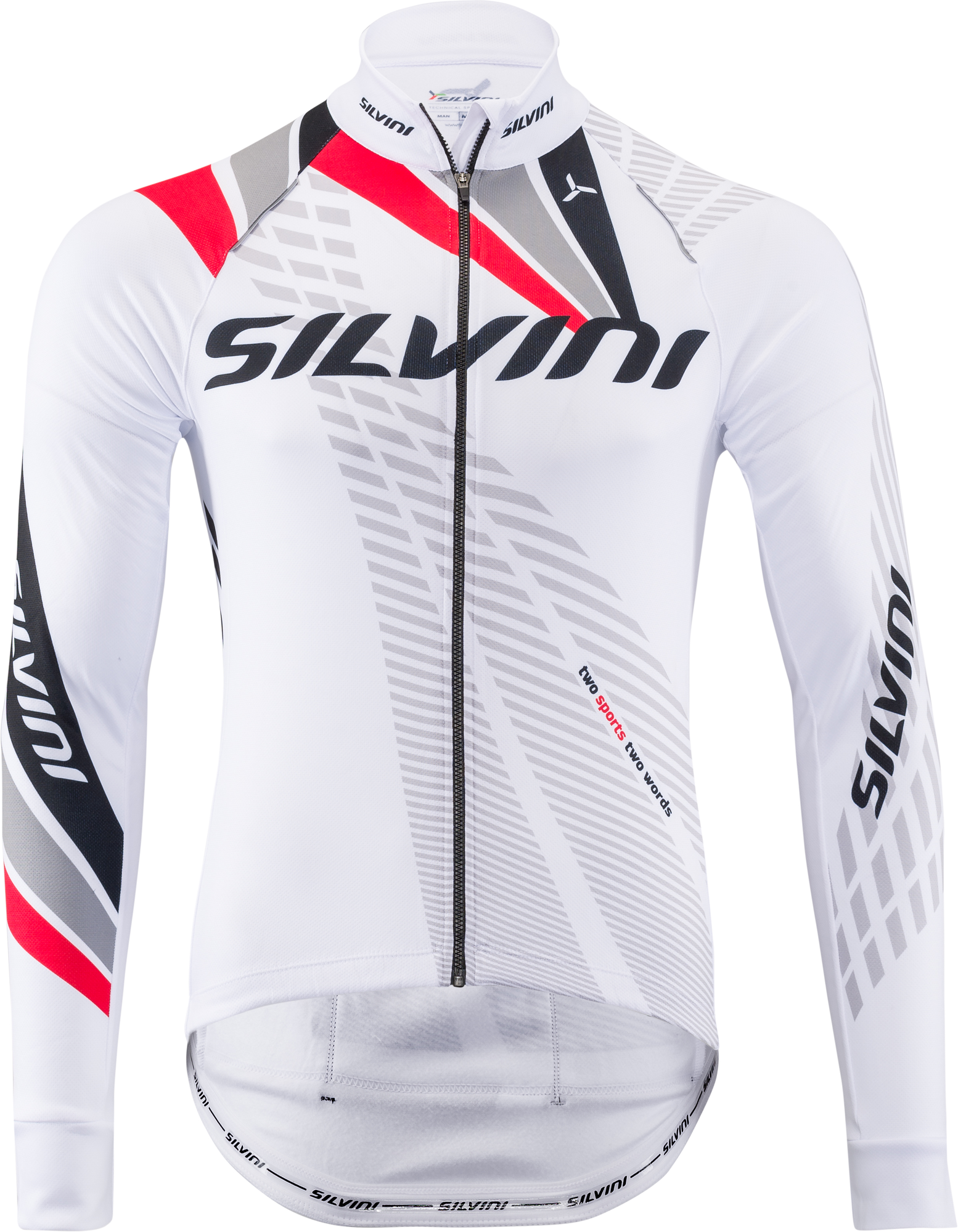 Pánský zateplený cyklistický dres Silvini Team MD1401 white-red