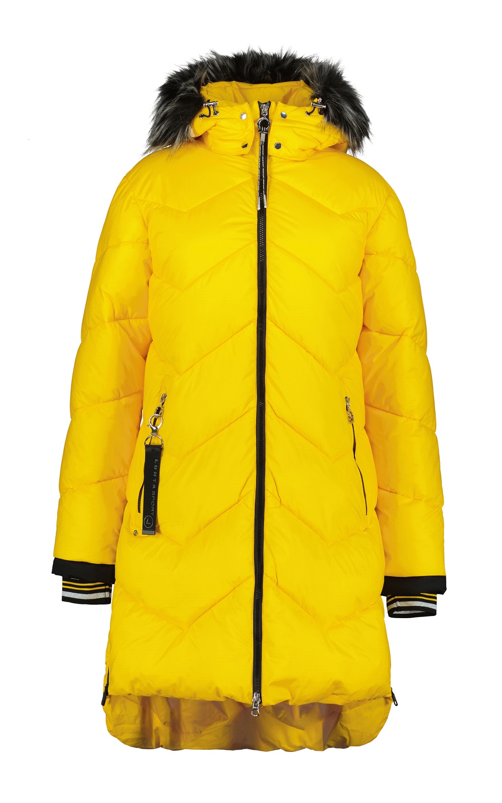 Dámský luxusní zimní kabát Luhta Airikka žlutý