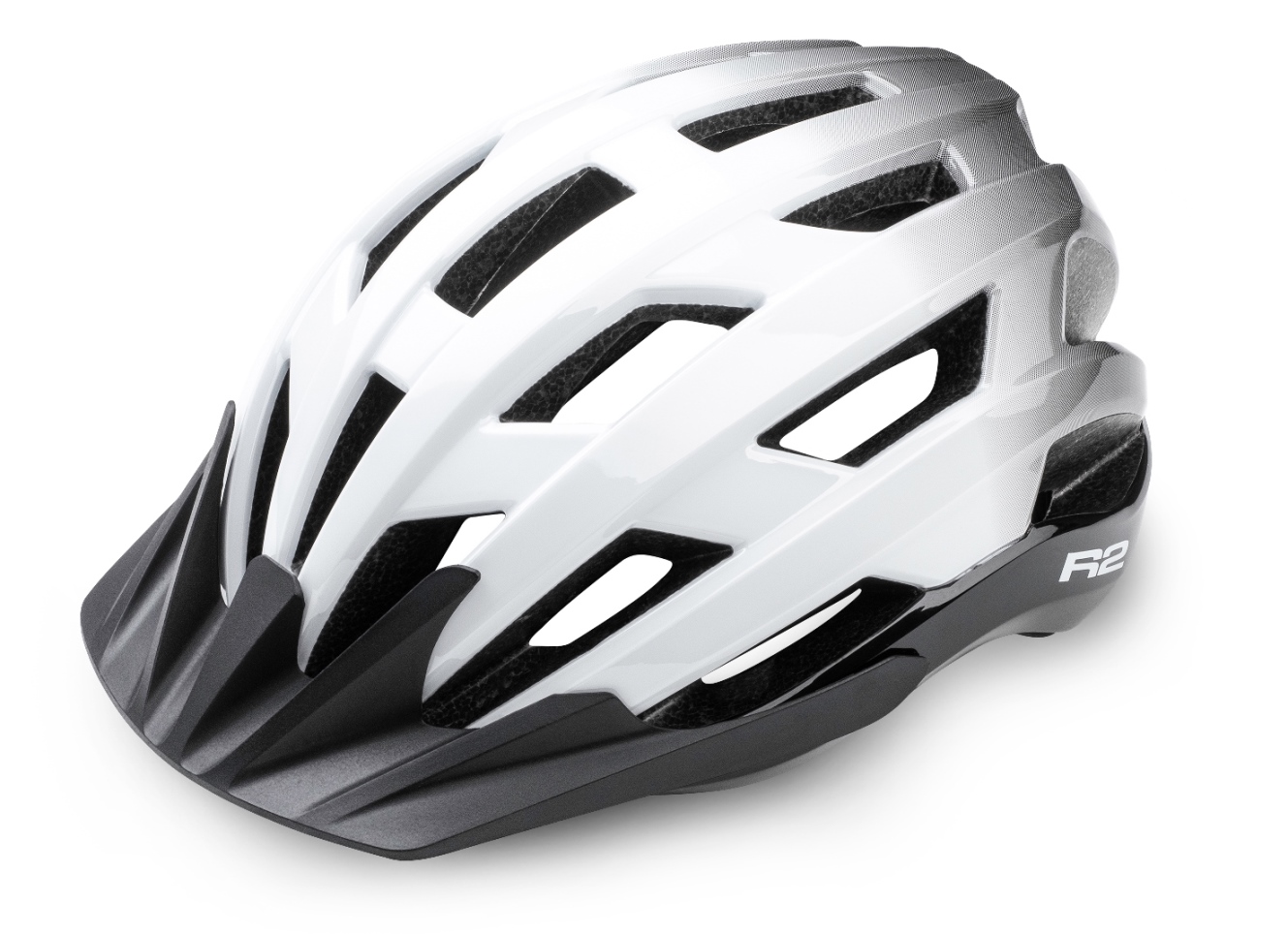 Cyklistická helma R2 EXPLORER ATH26E bílá-černá 