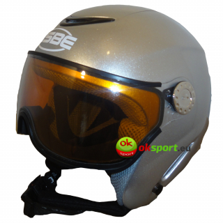 Lyžařská helma se štítem OSBE Rainbow R stříbrná
