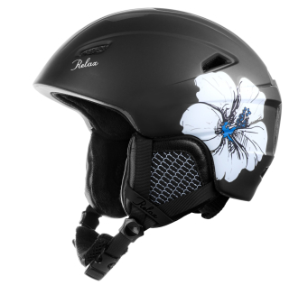 Dámská lyžařská helma Relax Wild RH17R černá s kytkou