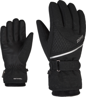Dámské lyžařské goretexové rukavice Ziener Kiana GTX GORE PLUS WARM černé